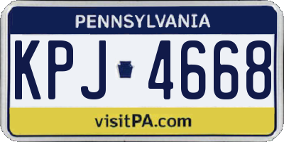 PA license plate KPJ4668