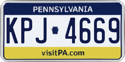 PA license plate KPJ4669