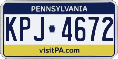 PA license plate KPJ4672