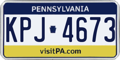 PA license plate KPJ4673
