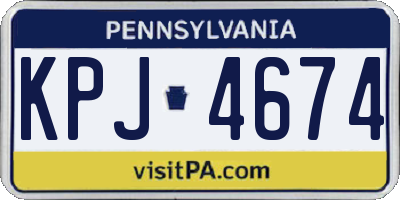 PA license plate KPJ4674