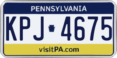 PA license plate KPJ4675