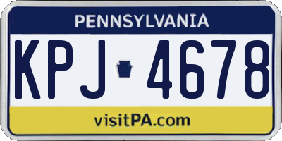PA license plate KPJ4678