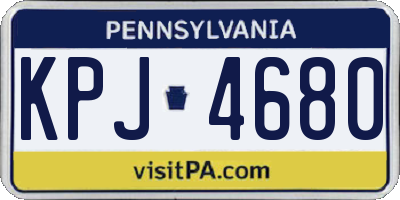 PA license plate KPJ4680