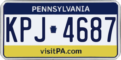 PA license plate KPJ4687