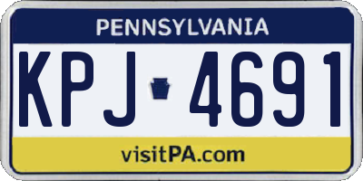 PA license plate KPJ4691