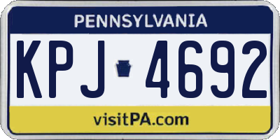 PA license plate KPJ4692