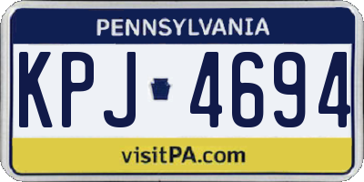 PA license plate KPJ4694