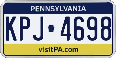 PA license plate KPJ4698