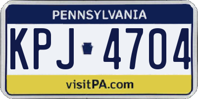 PA license plate KPJ4704