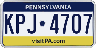 PA license plate KPJ4707