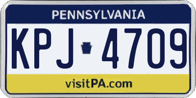 PA license plate KPJ4709
