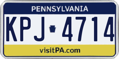 PA license plate KPJ4714