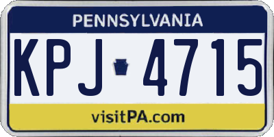 PA license plate KPJ4715