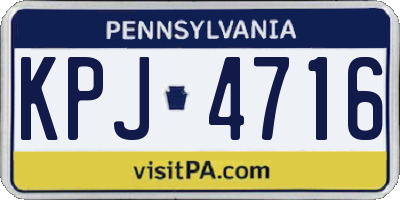 PA license plate KPJ4716