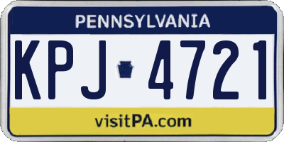 PA license plate KPJ4721