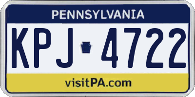 PA license plate KPJ4722