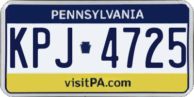 PA license plate KPJ4725