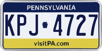 PA license plate KPJ4727