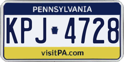 PA license plate KPJ4728