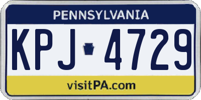 PA license plate KPJ4729