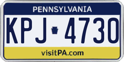 PA license plate KPJ4730