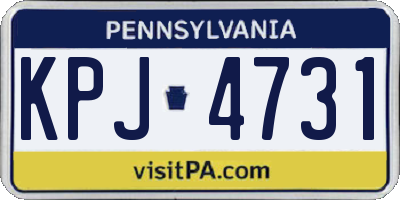 PA license plate KPJ4731