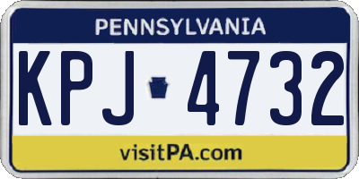 PA license plate KPJ4732