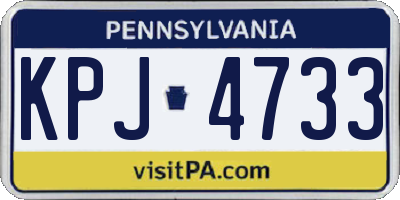 PA license plate KPJ4733