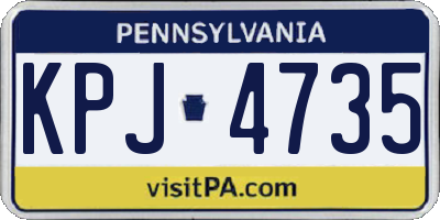 PA license plate KPJ4735