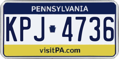 PA license plate KPJ4736