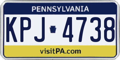 PA license plate KPJ4738