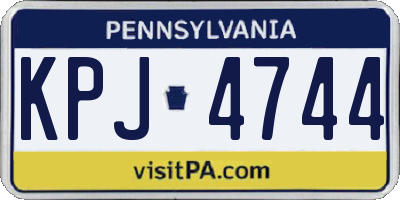PA license plate KPJ4744