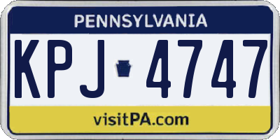 PA license plate KPJ4747