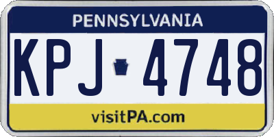 PA license plate KPJ4748