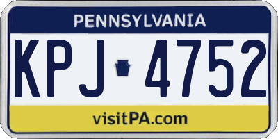 PA license plate KPJ4752