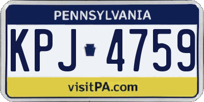 PA license plate KPJ4759