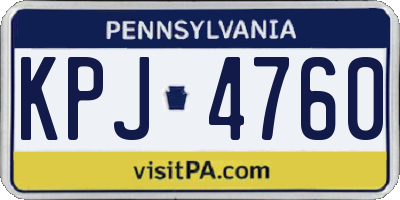 PA license plate KPJ4760
