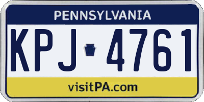 PA license plate KPJ4761