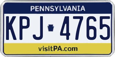 PA license plate KPJ4765
