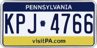 PA license plate KPJ4766