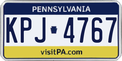 PA license plate KPJ4767