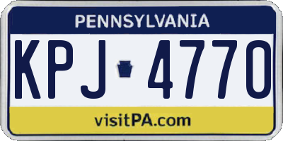 PA license plate KPJ4770