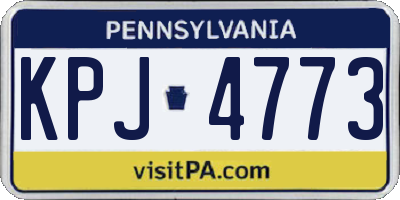 PA license plate KPJ4773