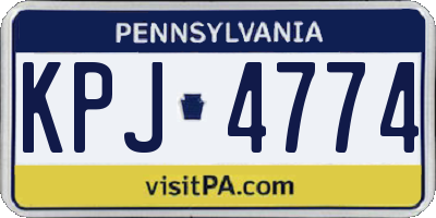 PA license plate KPJ4774