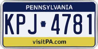 PA license plate KPJ4781