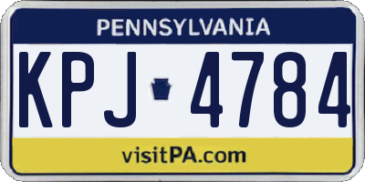 PA license plate KPJ4784