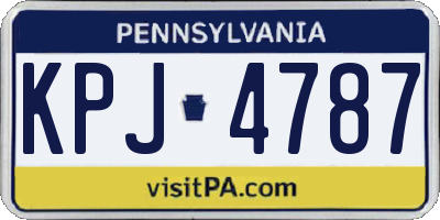 PA license plate KPJ4787