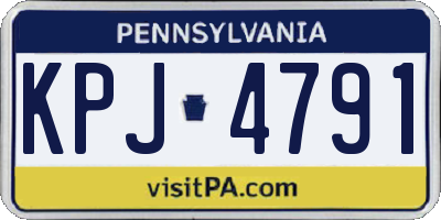 PA license plate KPJ4791