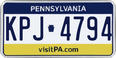 PA license plate KPJ4794